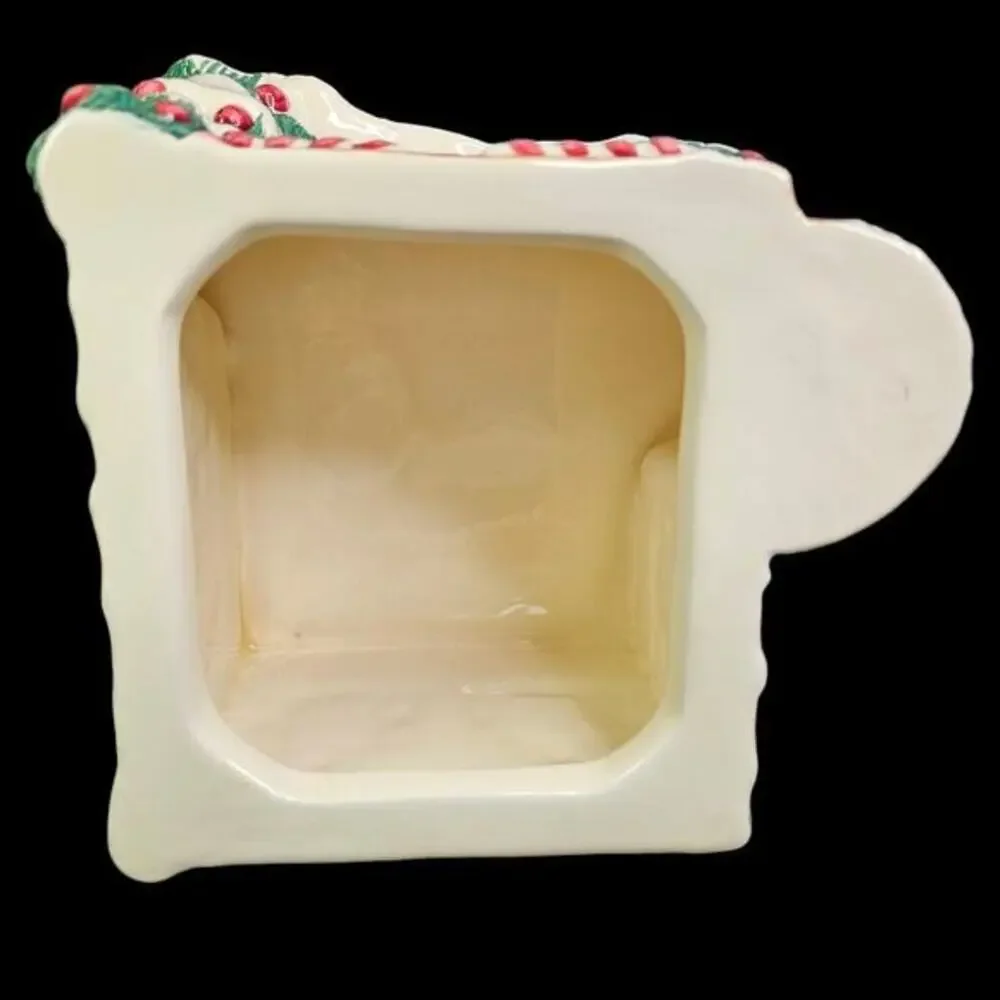 Fitz and Floyd Santa Claus Gingerbread House‎ Christmas Cookie Jar Vtg 1995 READ